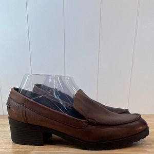 1990’s Maurice’s lug mid heel loafer leather size 9